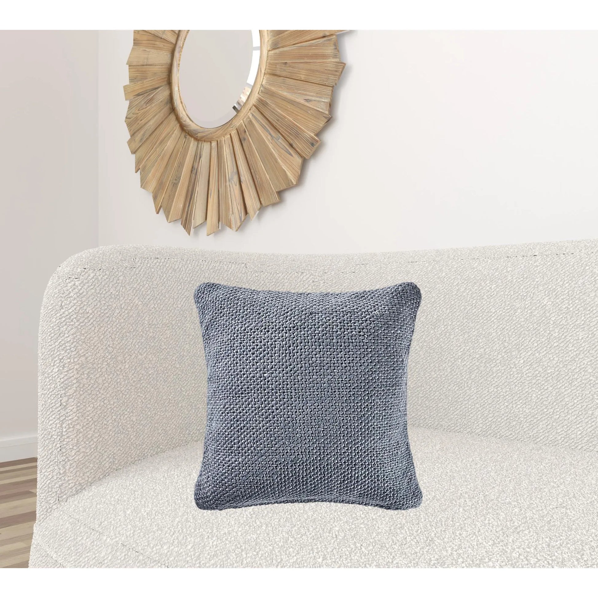 18\" Cream Cotton HMS Decorative Throw Pillow