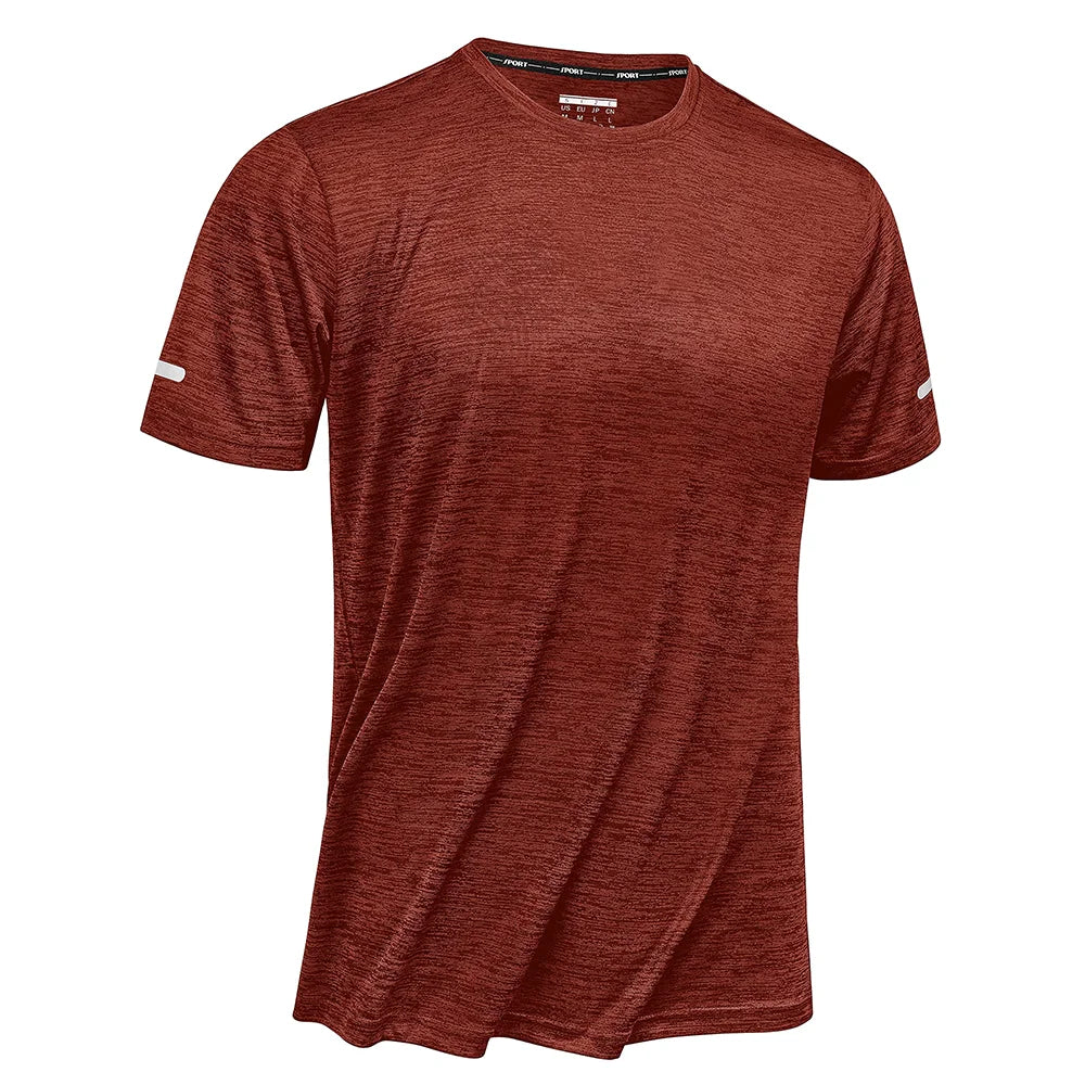 TACVASEN Summer Quick Dry T-shirts Mens Running Jogging Athletic T-shirts Reflective Stripe Sports Gym Fitness Workout T Shirts