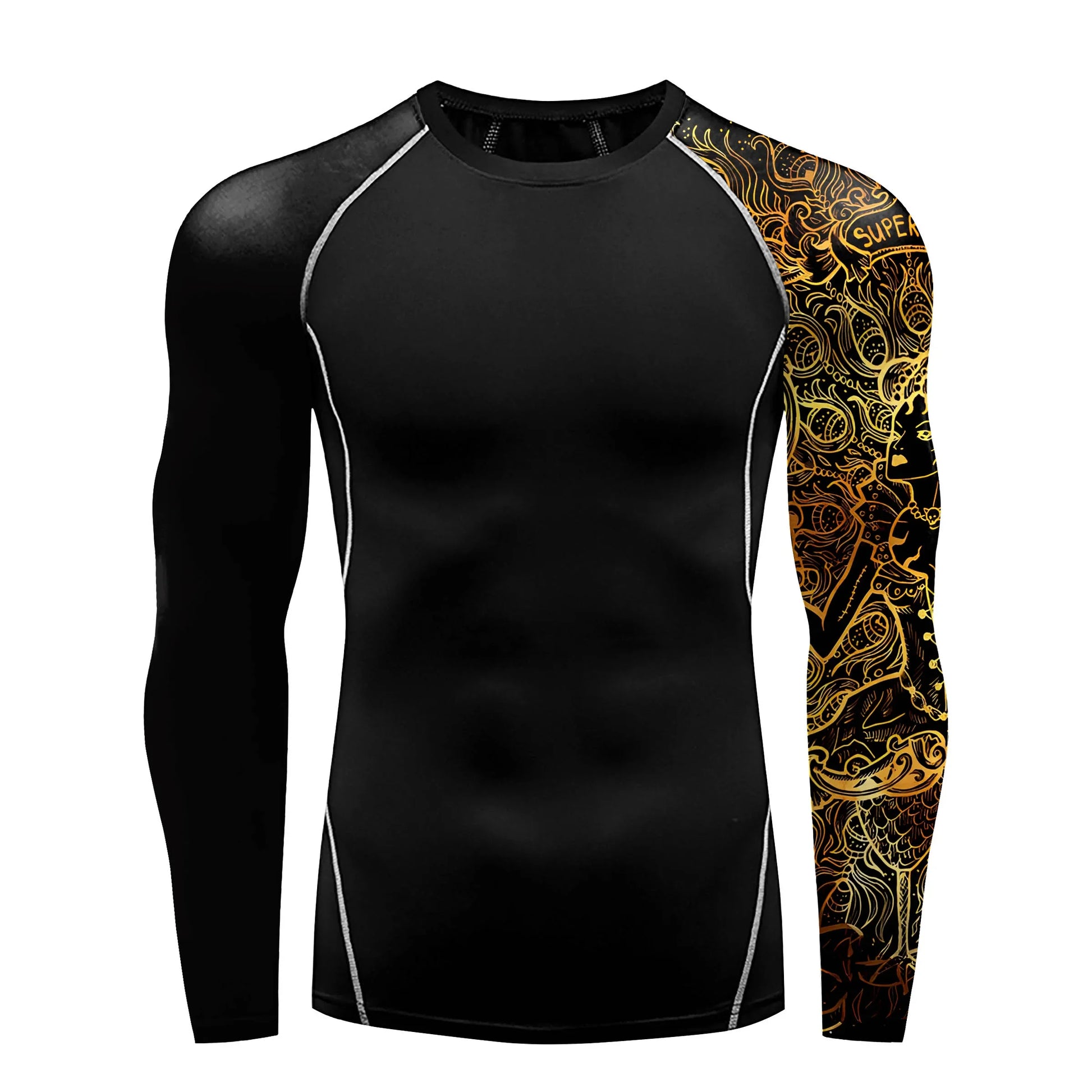 New Skull Long Sleeve T-Shirt Men Summer Fitness Quick Dry T-Shirts Breathable Compression Tops Outdoor Sportwear Clothing