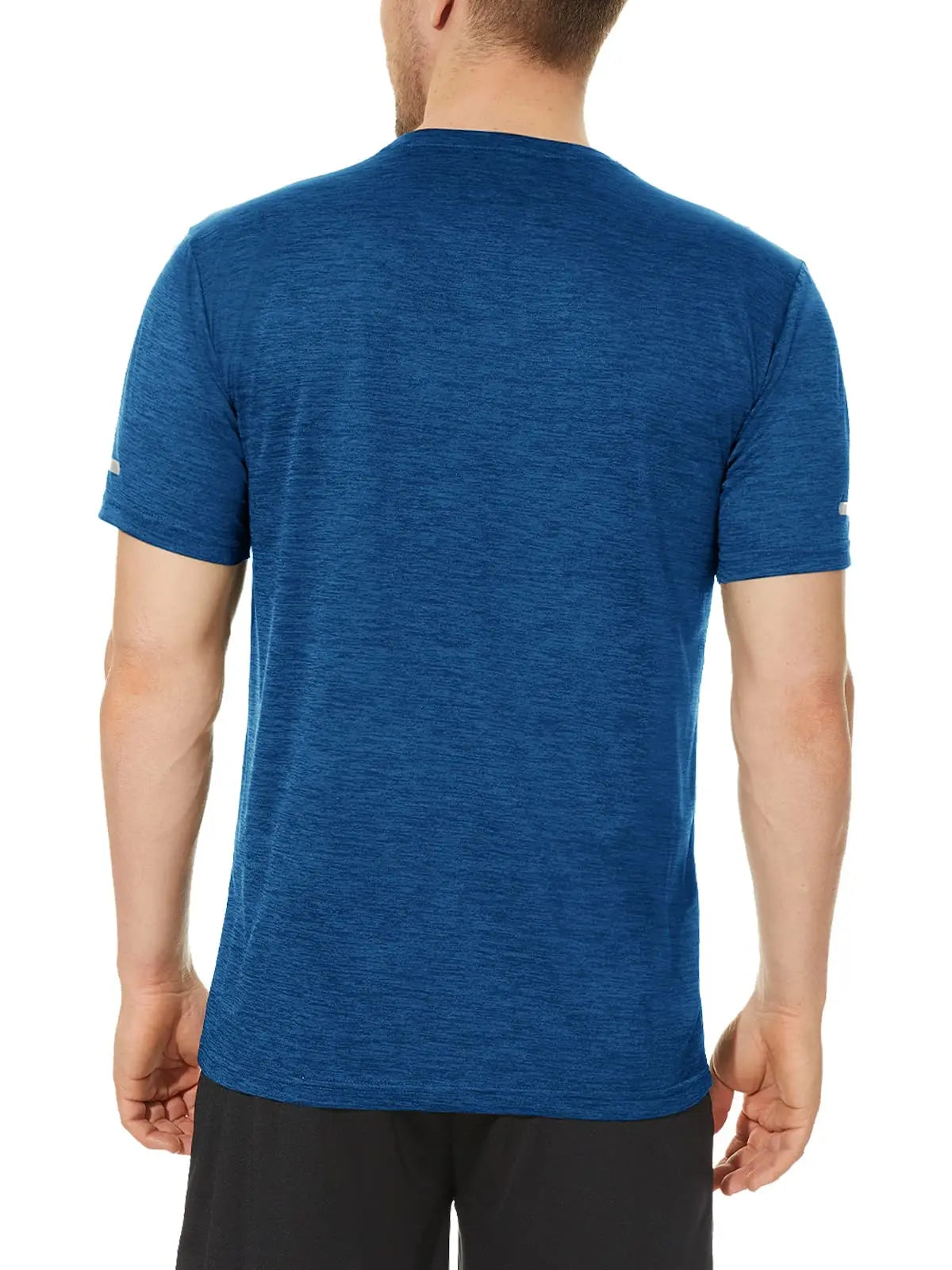 TACVASEN Summer Quick Dry T-shirts Mens Running Jogging Athletic T-shirts Reflective Stripe Sports Gym Fitness Workout T Shirts