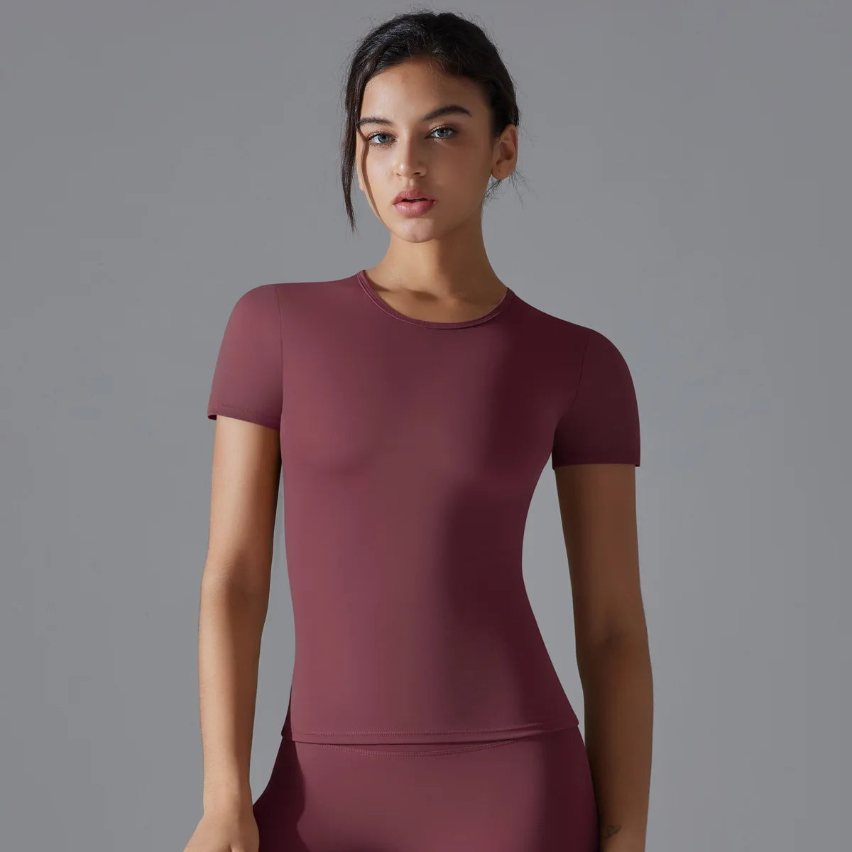 Female Short Sleeves Yoga Shirts Women Fitness Sports T-Shirts Yoga Top Quick Dry Running Tops Tights Gym Workout Push Up Clothe