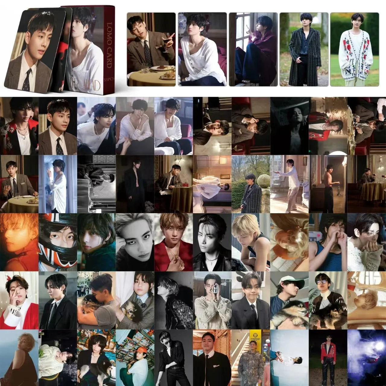 55pcs/Set Kpop TaeHyung Solo Album WINTER AHEAD Lomo Cards Idol HD Photo Cards for Fans To Collect Cards
