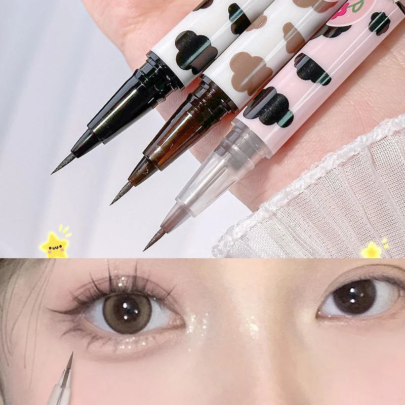 3 Colors Brown Lying Silkworm Liquid Eyeliner Pen Waterproof Big Eyes Makeup Smooth Quick-drying Women Cosmetics Beauty Tools