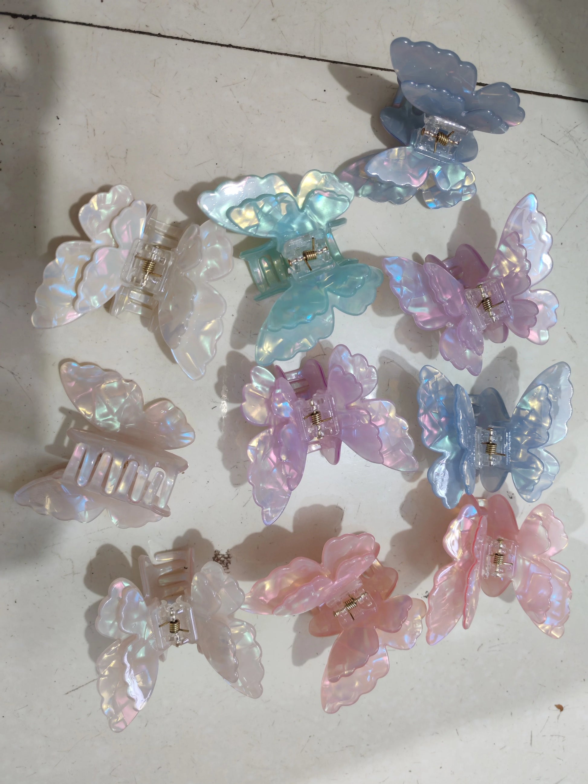 Fairy Butterfly Hair Claw French Retro Acetate Crab Hair Clip Summer Sweet Princess Shark Clip Coiled Hairpin Hair Accessories