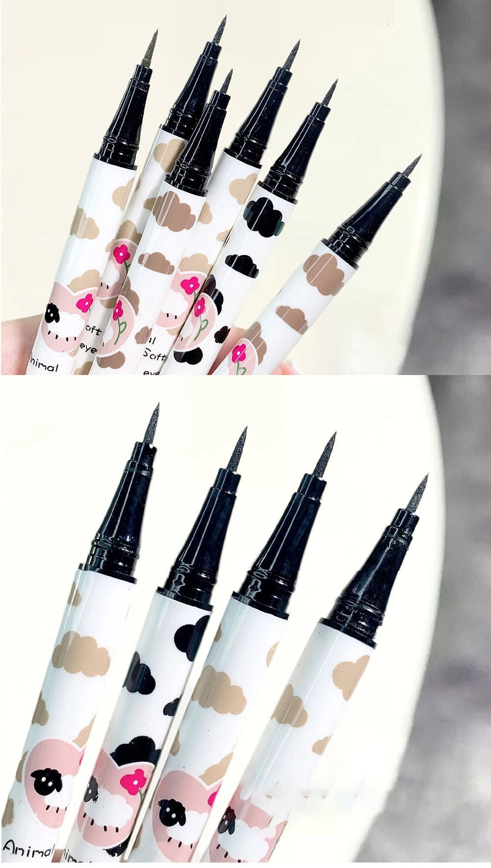 3 Colors Brown Lying Silkworm Liquid Eyeliner Pen Waterproof Big Eyes Makeup Smooth Quick-drying Women Cosmetics Beauty Tools