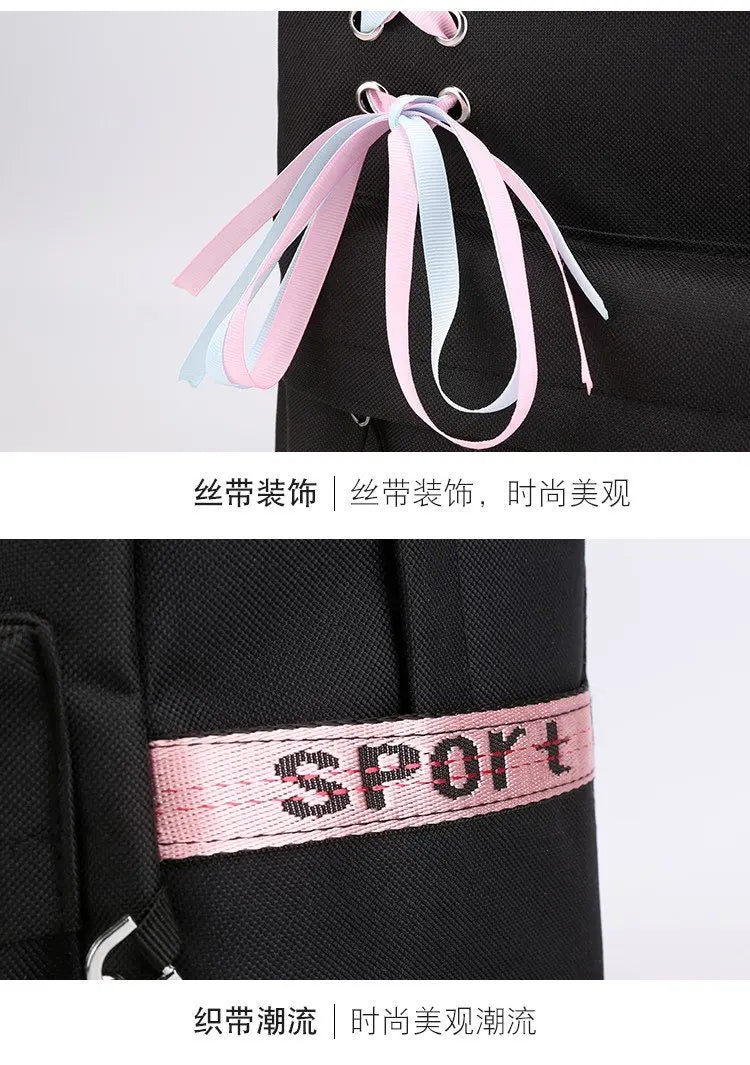 KPop Demon Hunters Backpacks Teen Hot Sale Harajuku Korean Anime Schoolbags Boys Girls USB Charging Large Capacity Shoulders Bag