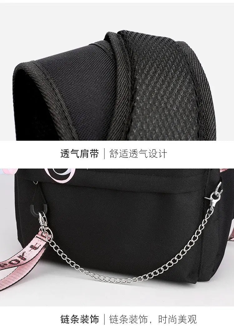 KPop Demon Hunters Backpacks Teen Hot Sale Harajuku Korean Anime Schoolbags Boys Girls USB Charging Large Capacity Shoulders Bag
