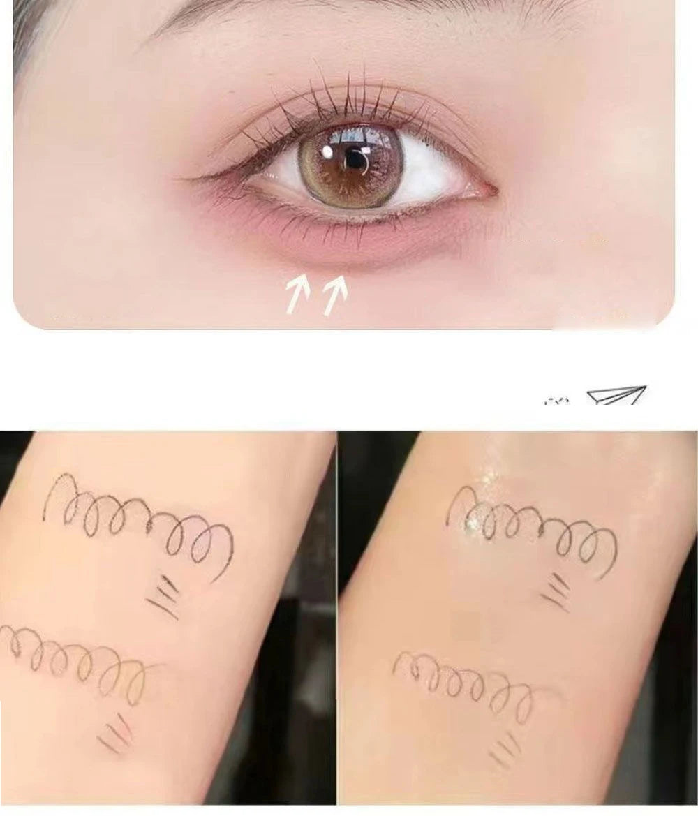 3 Colors Brown Lying Silkworm Liquid Eyeliner Pen Waterproof Big Eyes Makeup Smooth Quick-drying Women Cosmetics Beauty Tools