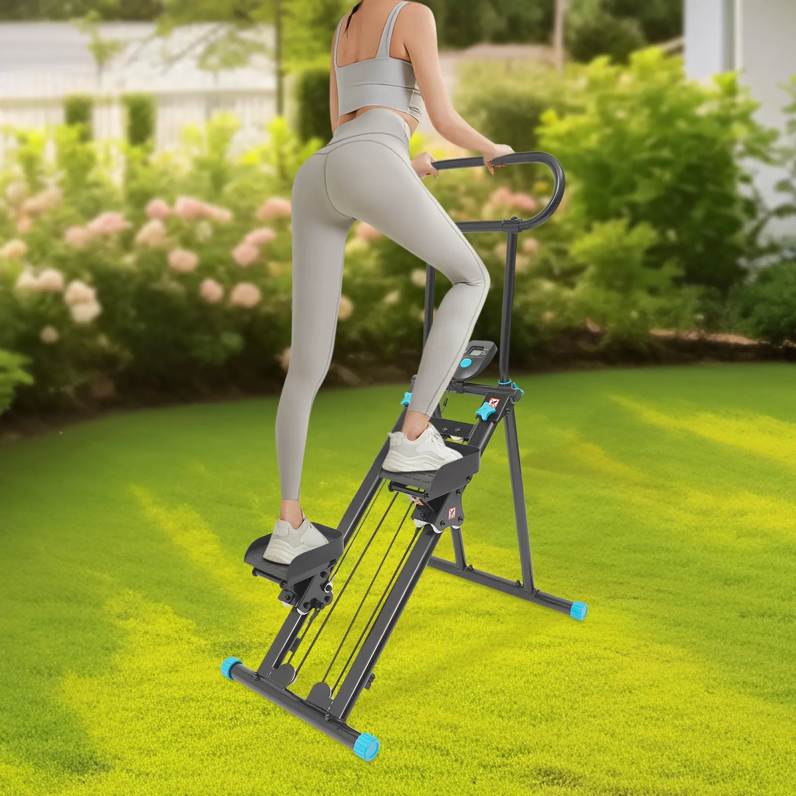 Home Foldable Step Machine Indoor Vertical Stair Climbing Machine or Full-Body Workout, Stair Stepper for Home Gym, 300lbs