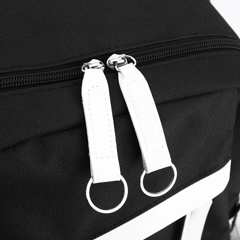KPop Demon Hunters Print Multi-pocket Backpack Women Large Capacity Laptop Bagpack Fashion Casual USB Port Girls Schoolbag