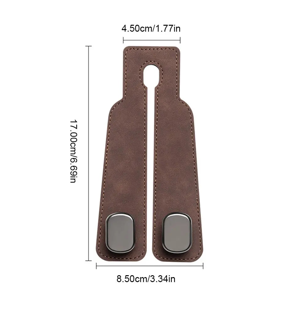 BLALION Suede Vehicle Metal Hook Hanger Multifunction Hanger Storage Organizer Double Hook Holder Rear Seat Hooks Accessories