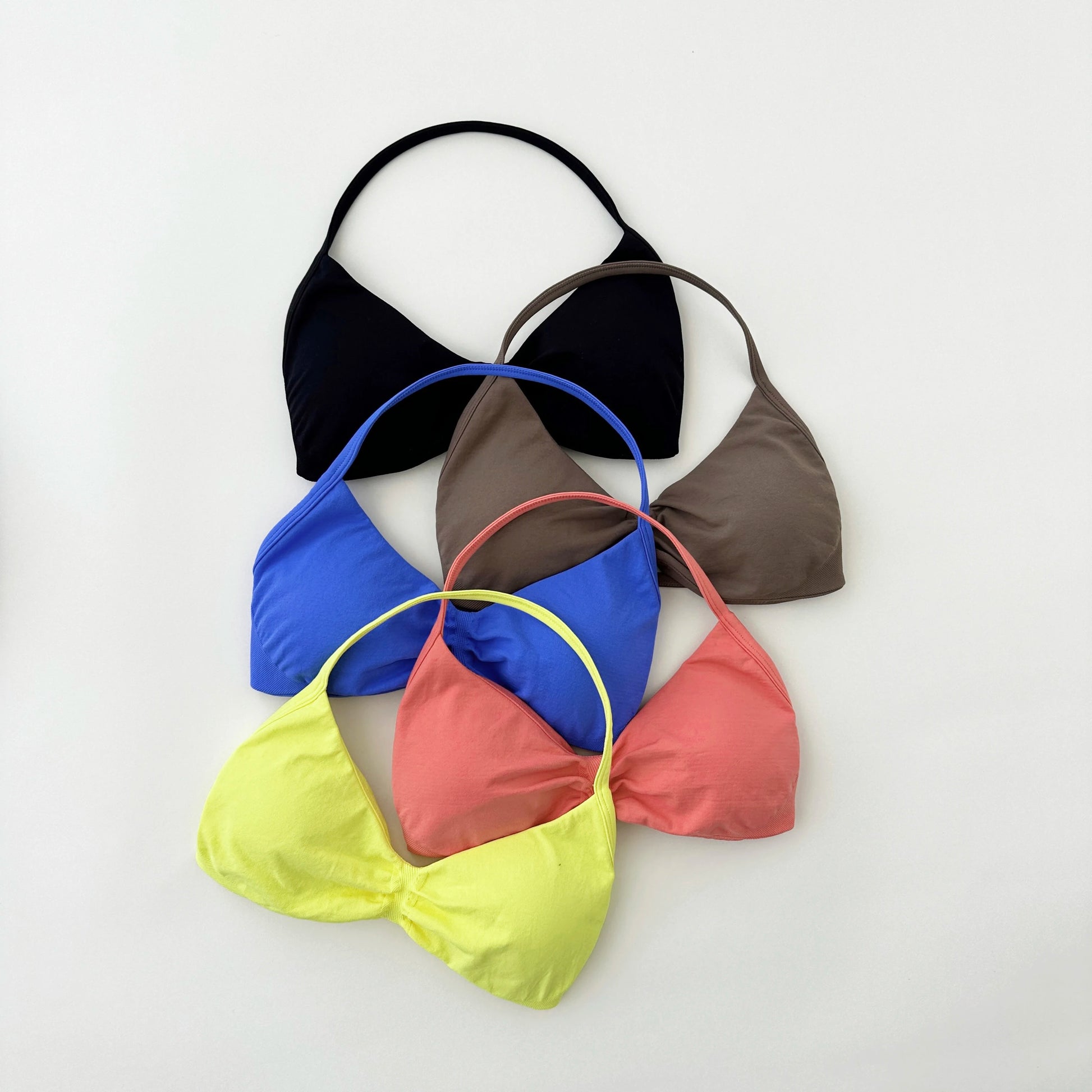 ARFTE Sports Bra Strappy Backless Yoga Gym Bra Removable Cups Women Workout Clothing Gym Top Halter Sport Bras