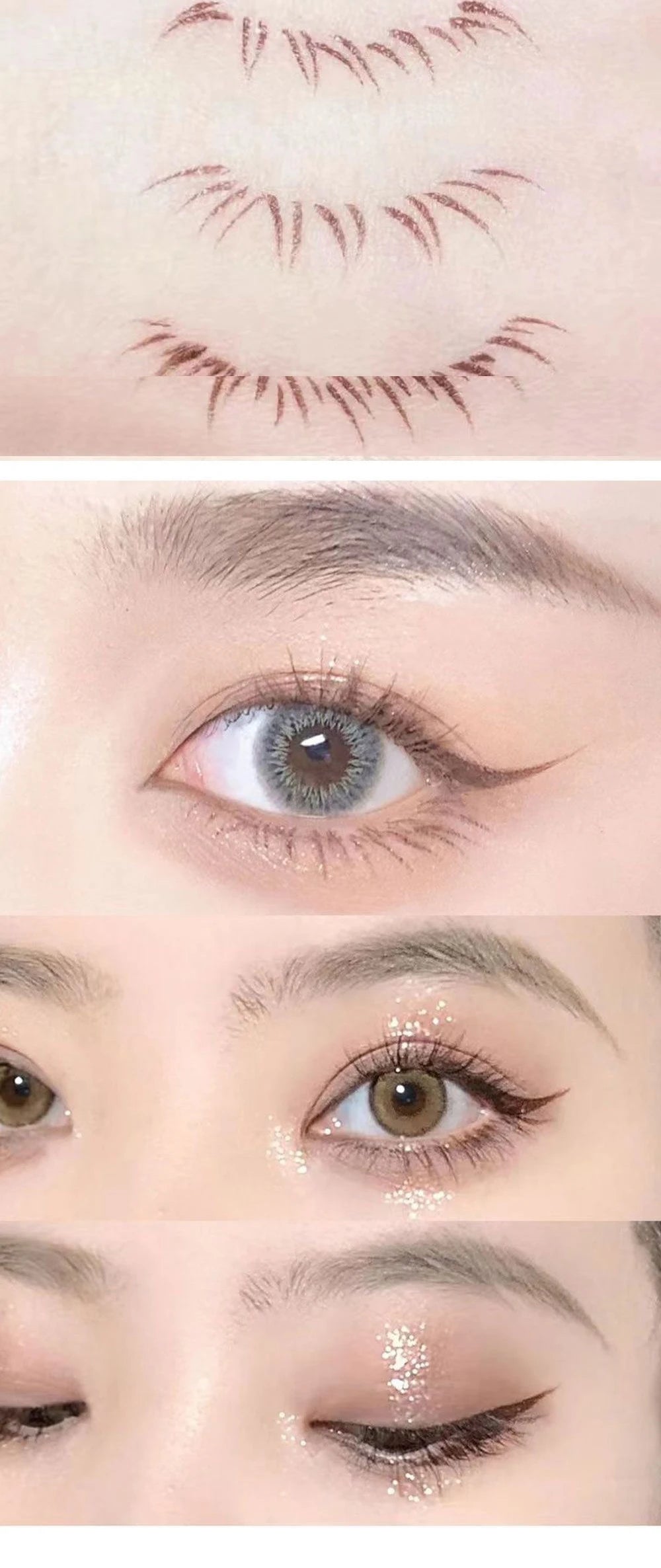 3 Colors Brown Lying Silkworm Liquid Eyeliner Pen Waterproof Big Eyes Makeup Smooth Quick-drying Women Cosmetics Beauty Tools