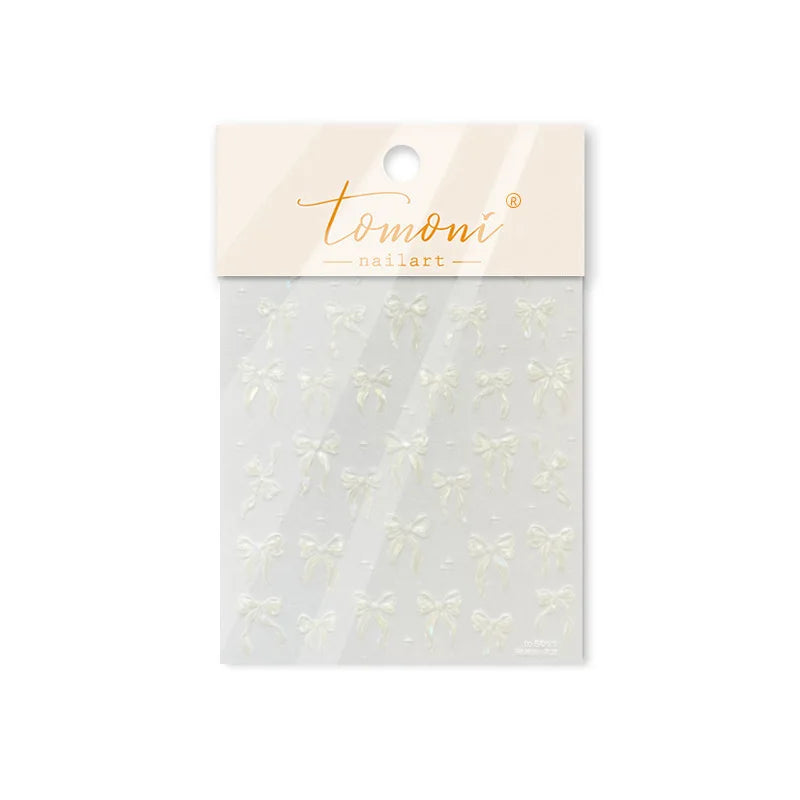 Delicate Jelly chic Bowknot Silk Ribbon Knot Star Shiny Dreamy Self Adhesive Nail Art Decorations Sticker Dressy Manicure Decals