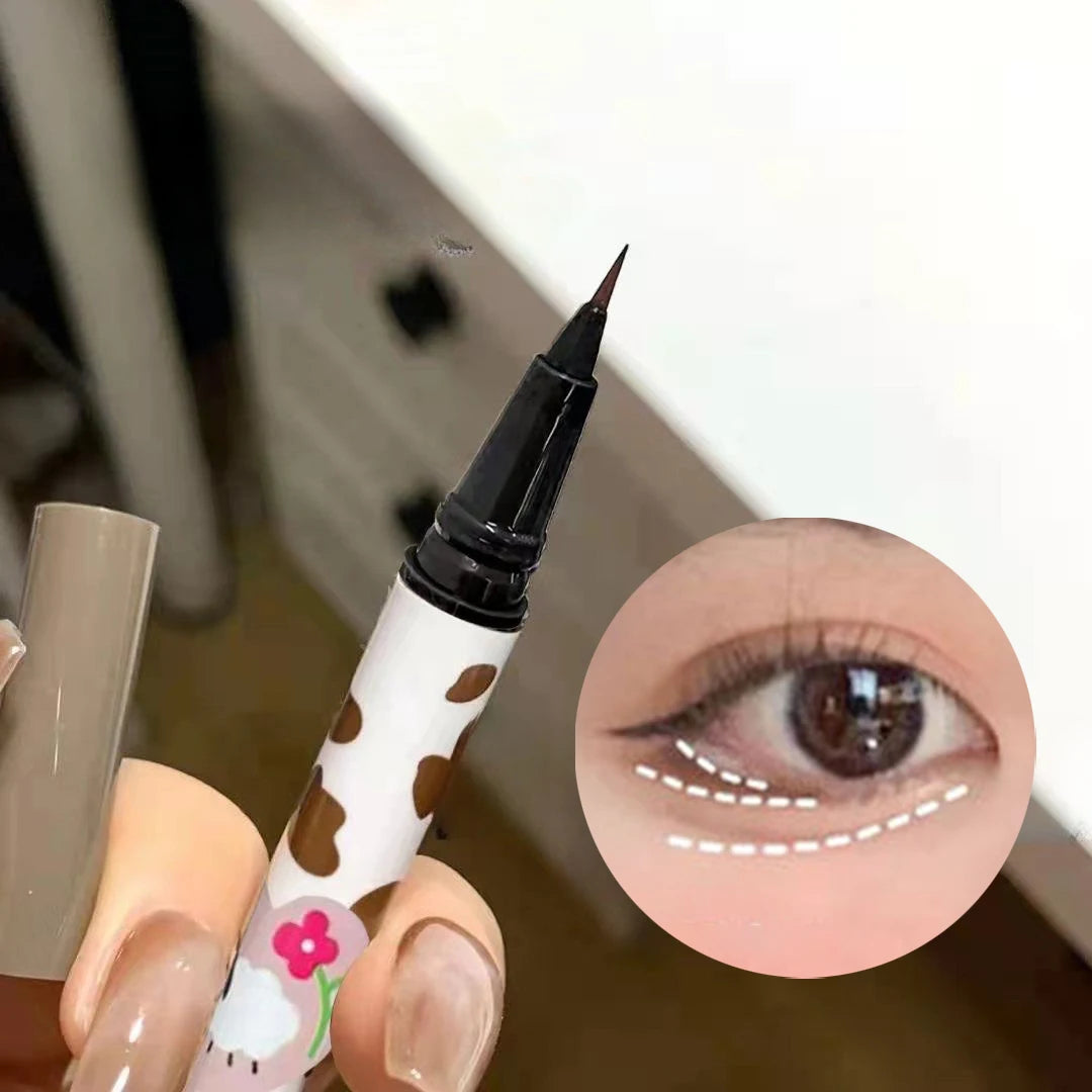 3 Colors Brown Lying Silkworm Liquid Eyeliner Pen Waterproof Big Eyes Makeup Smooth Quick-drying Women Cosmetics Beauty Tools