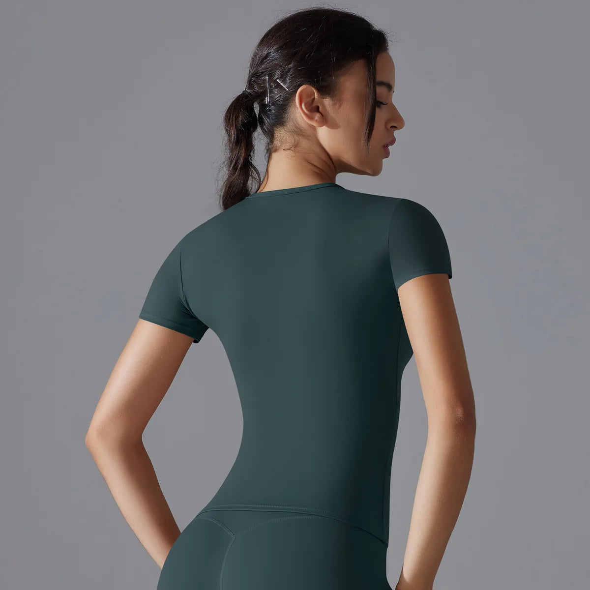 Female Short Sleeves Yoga Shirts Women Fitness Sports T-Shirts Yoga Top Quick Dry Running Tops Tights Gym Workout Push Up Clothe