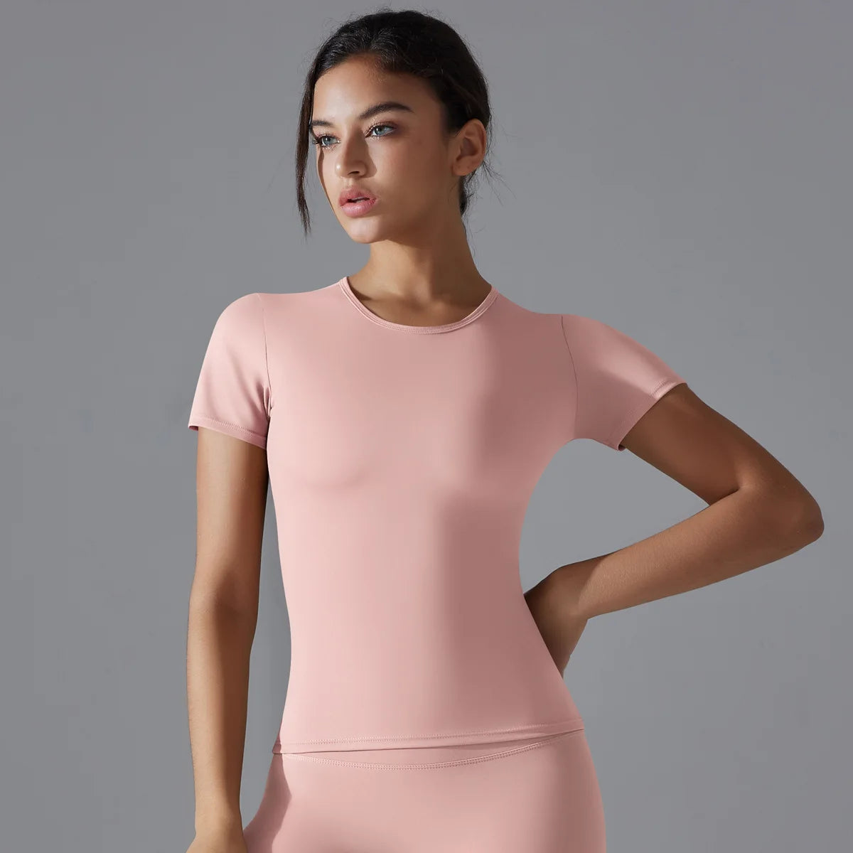 Female Short Sleeves Yoga Shirts Women Fitness Sports T-Shirts Yoga Top Quick Dry Running Tops Tights Gym Workout Push Up Clothe