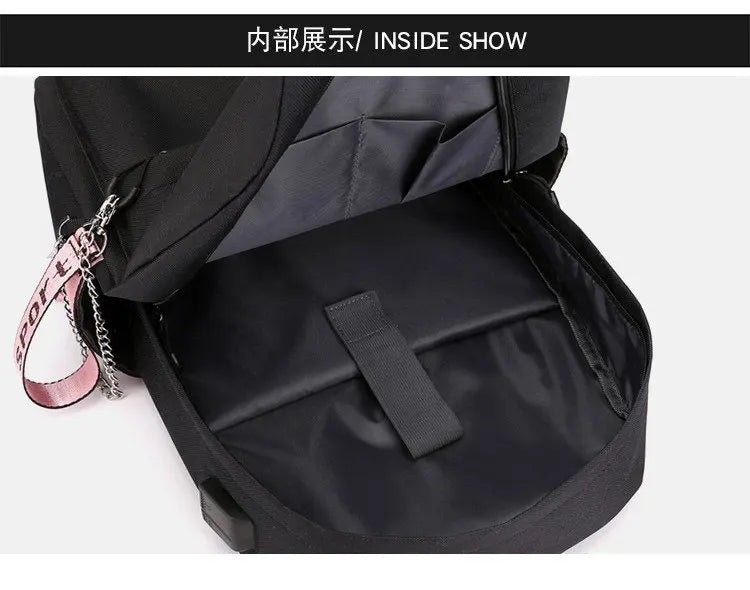 KPop Demon Hunters Backpacks Teen Hot Sale Harajuku Korean Anime Schoolbags Boys Girls USB Charging Large Capacity Shoulders Bag
