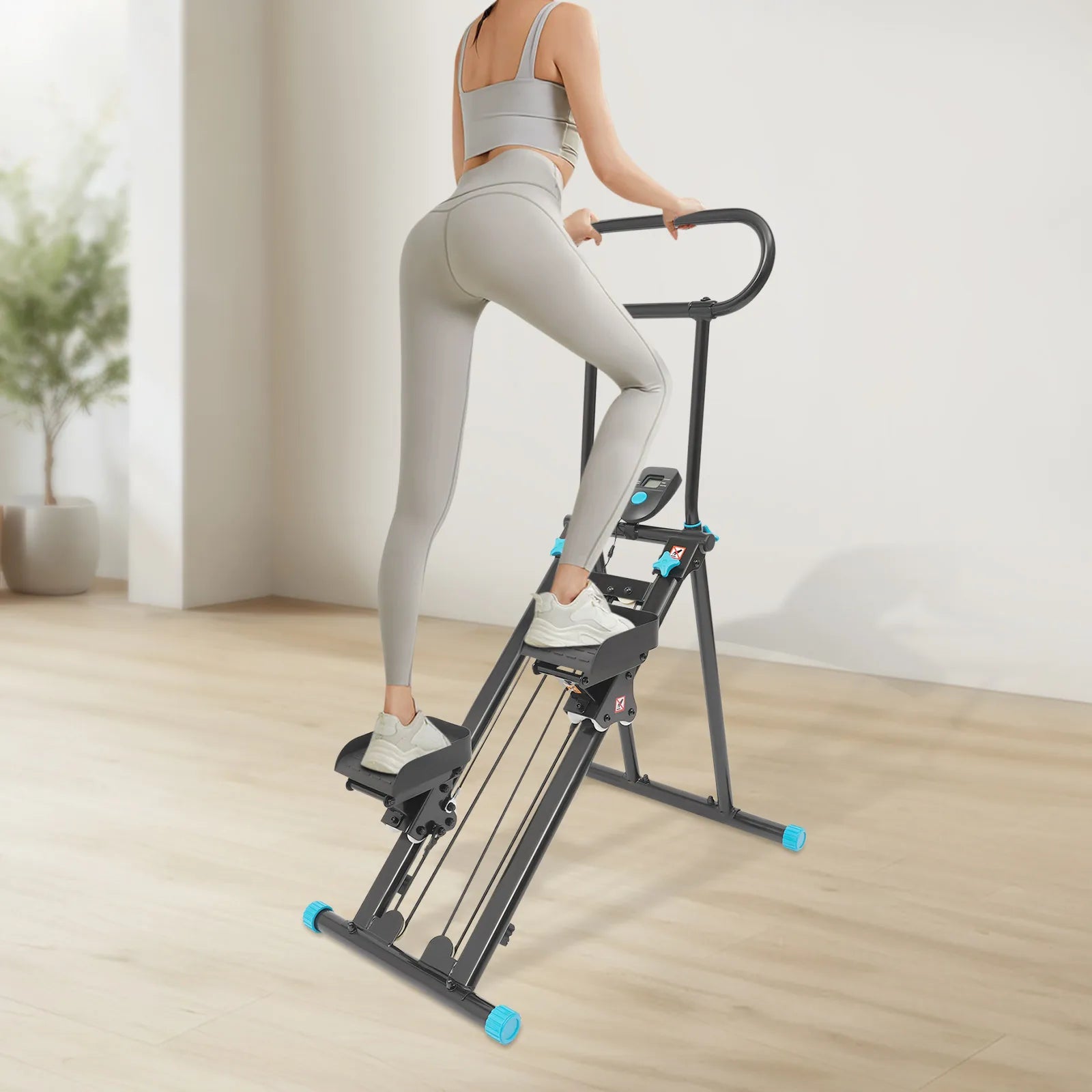 Home Foldable Step Machine Indoor Vertical Stair Climbing Machine or Full-Body Workout, Stair Stepper for Home Gym, 300lbs