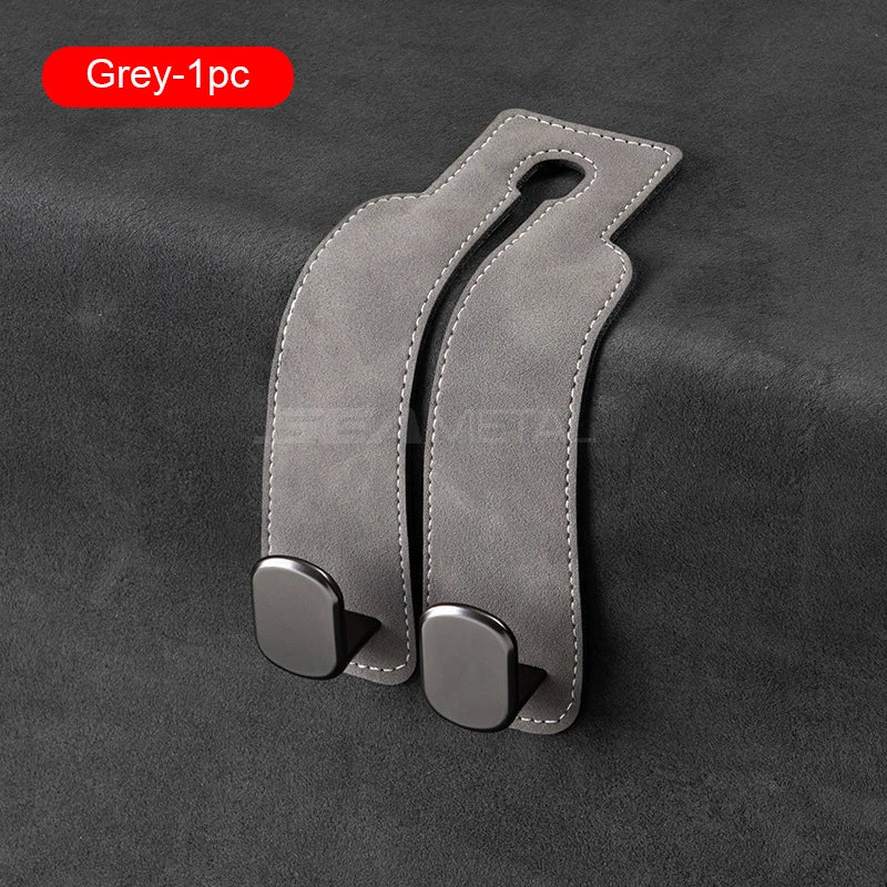 BLALION Suede Vehicle Metal Hook Hanger Multifunction Hanger Storage Organizer Double Hook Holder Rear Seat Hooks Accessories