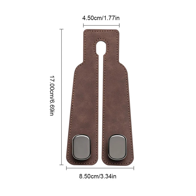 BLALION Suede Vehicle Metal Hook Hanger Multifunction Hanger Storage Organizer Double Hook Holder Rear Seat Hooks Accessories