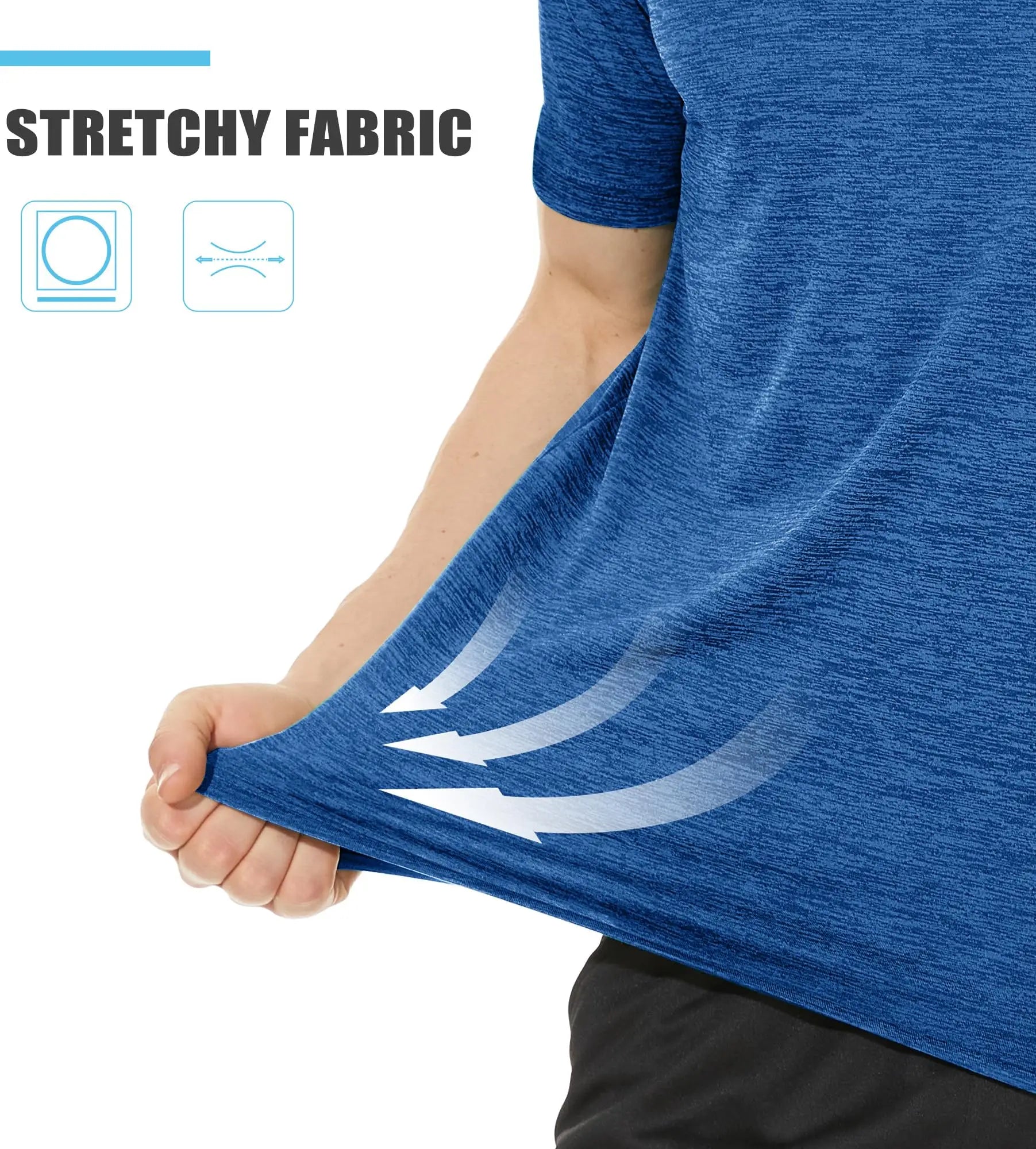 TACVASEN Summer Quick Dry T-shirts Mens Running Jogging Athletic T-shirts Reflective Stripe Sports Gym Fitness Workout T Shirts
