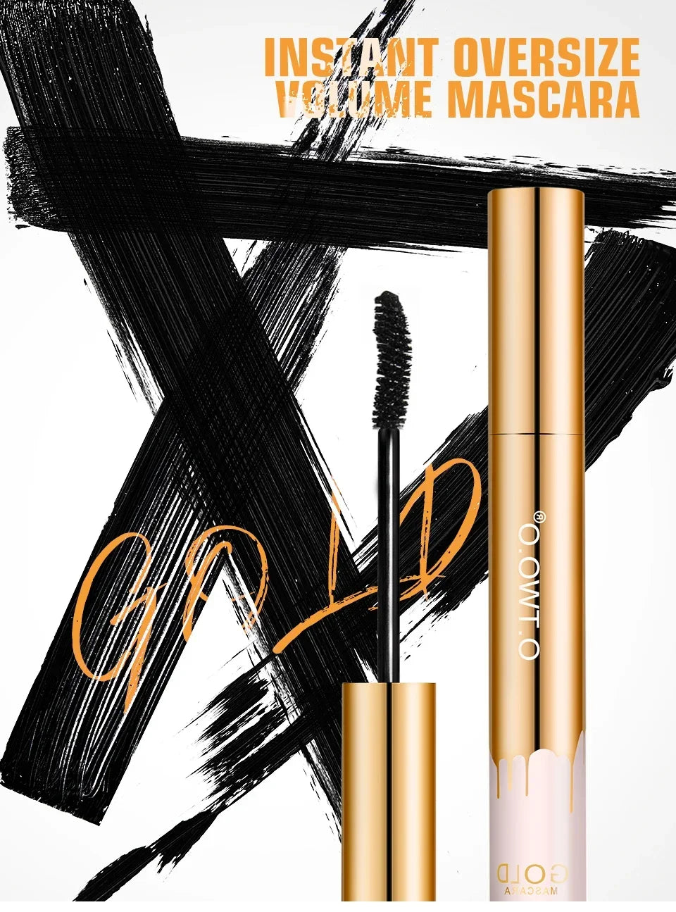 3D Mascara Eyelashes Lengthening Black Lash Eyelash Extension Eye Lashes Brush Beauty Makeup Long-wearing Gold Color Mascara