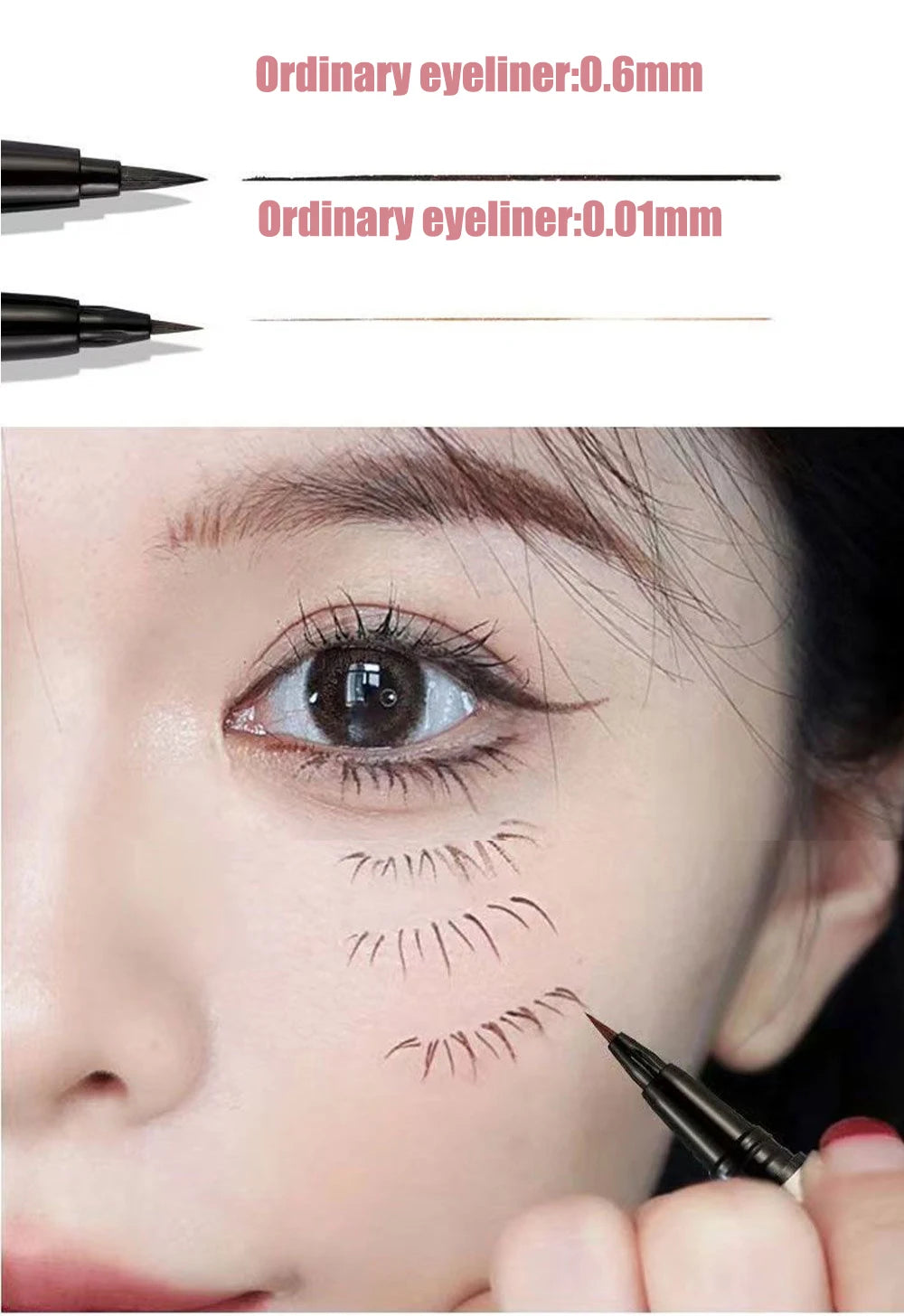 3 Colors Brown Lying Silkworm Liquid Eyeliner Pen Waterproof Big Eyes Makeup Smooth Quick-drying Women Cosmetics Beauty Tools