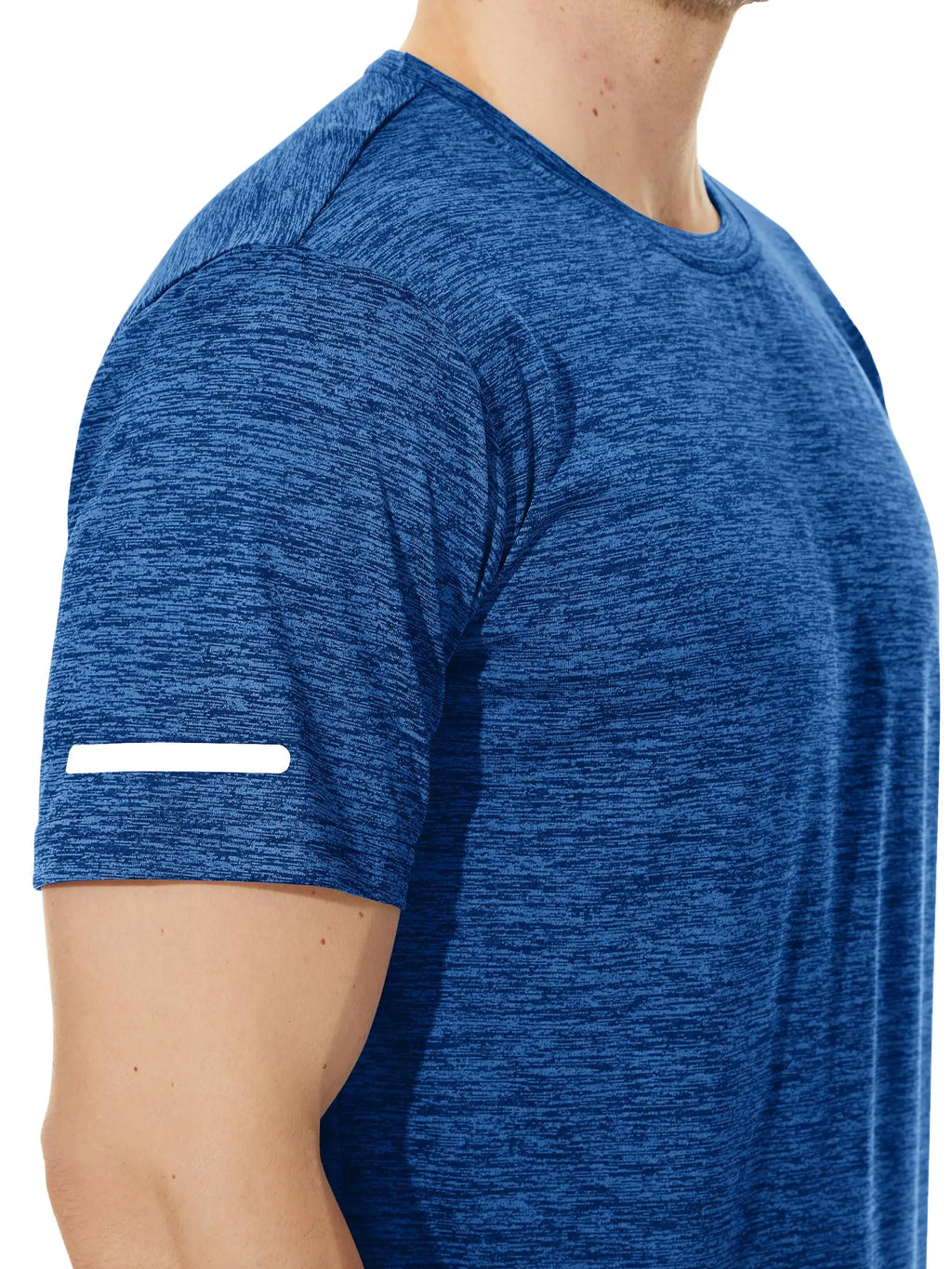 TACVASEN Summer Quick Dry T-shirts Mens Running Jogging Athletic T-shirts Reflective Stripe Sports Gym Fitness Workout T Shirts