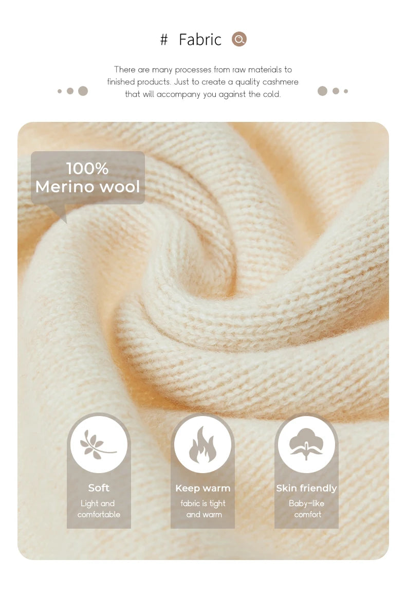 Aliselect New Fashion Women Clothing 100% Merino Wool Sweater O-Neck Long Sleeve Spring Autumn Winter Cardigan Knitwears Tops