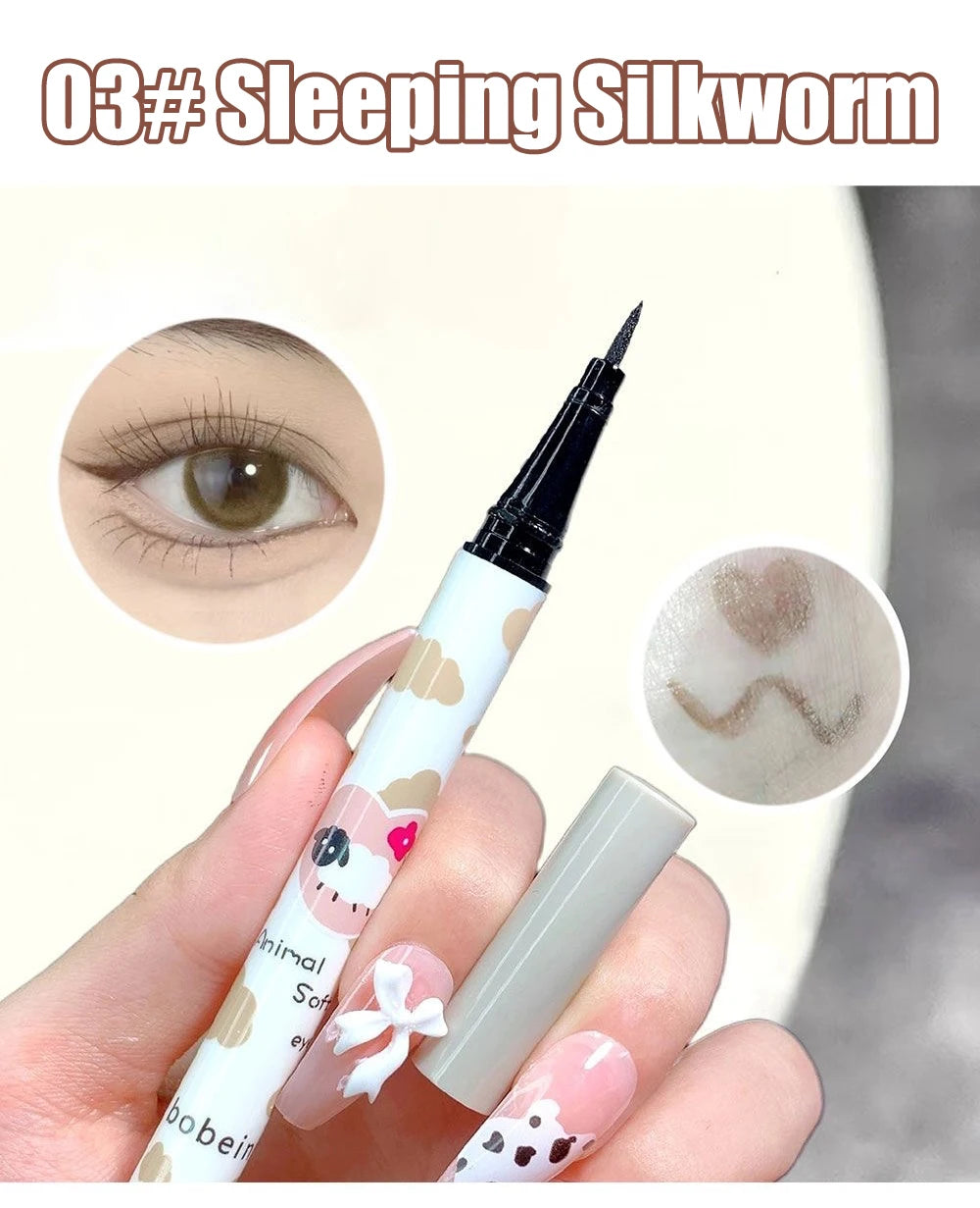 3 Colors Brown Lying Silkworm Liquid Eyeliner Pen Waterproof Big Eyes Makeup Smooth Quick-drying Women Cosmetics Beauty Tools
