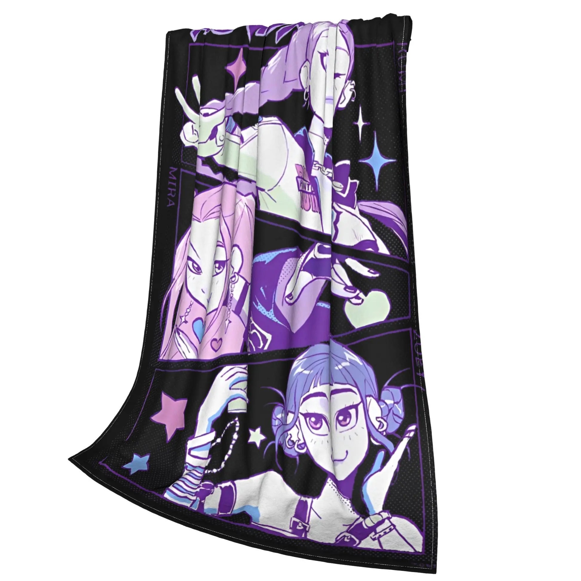 K Pop Demon Hunters Team Anime Plush Blanket Girls Boys  Flannel Throw Blanket For Bedroom Warm Soft Quality Bedspread Gift