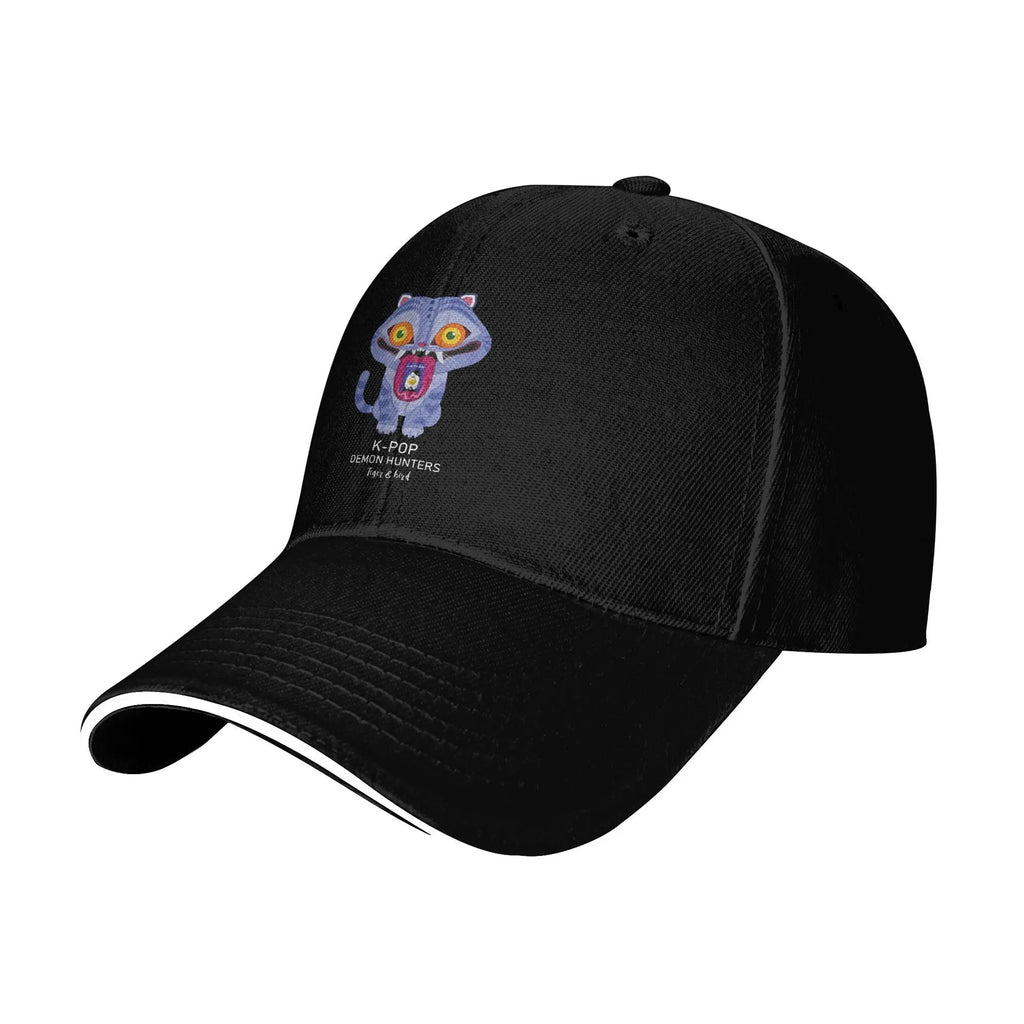 K POP demon hunters tiger and bird Baseball Cap  Tennis Skate Breathable Trucker Hat Couple Women Vintage Design Baseball Caps