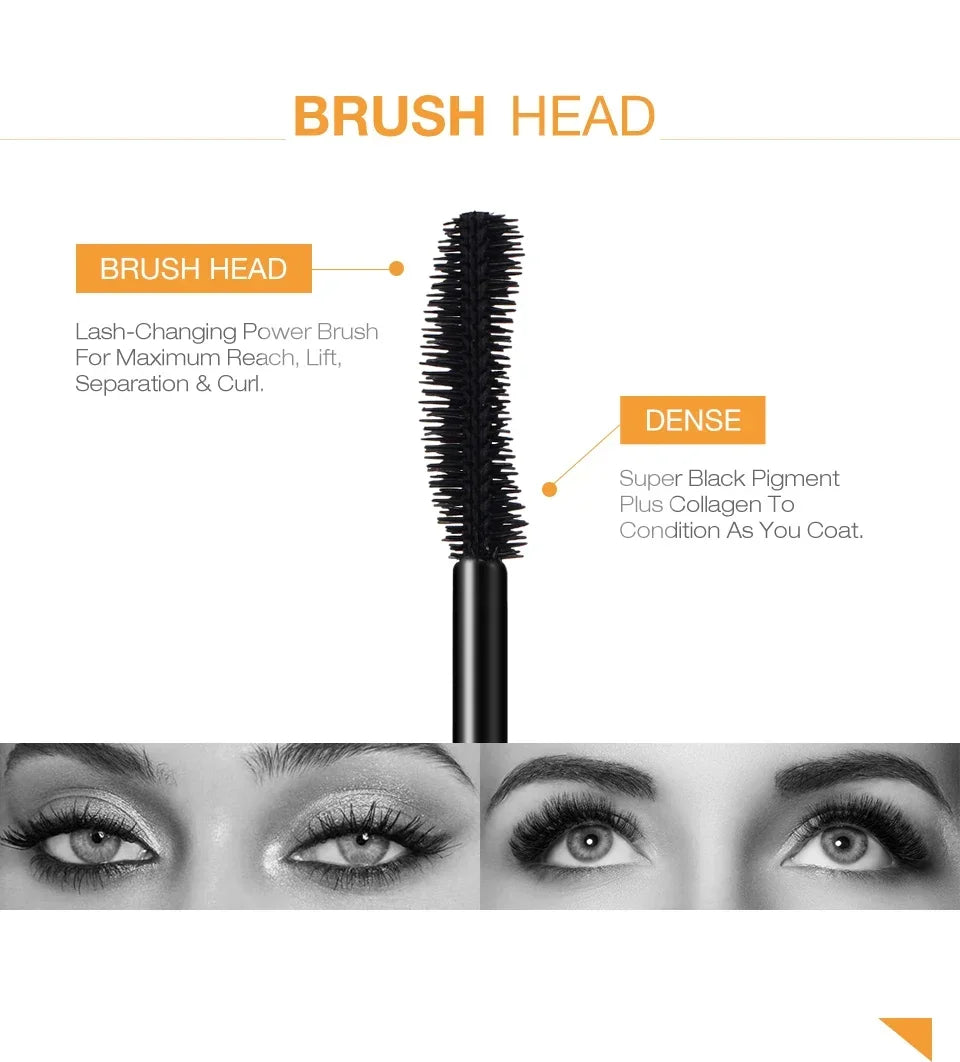 3D Mascara Eyelashes Lengthening Black Lash Eyelash Extension Eye Lashes Brush Beauty Makeup Long-wearing Gold Color Mascara