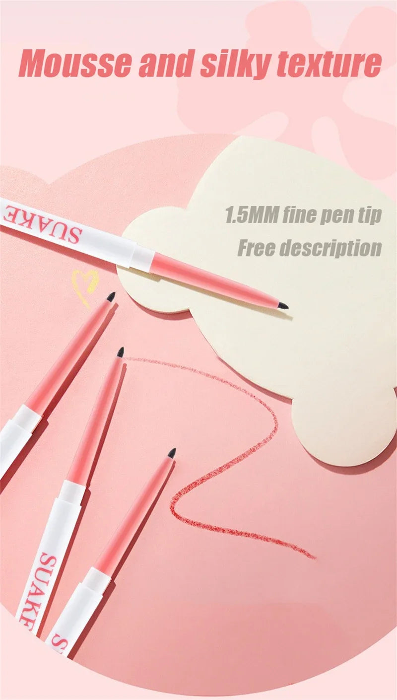 1pcs Beauty Eyeliner Pencil Eyeliner Gel Pen Waterproof Long Lasting Silkworm Pen Black Brown Eyeliner for Beginners Eye Makeup