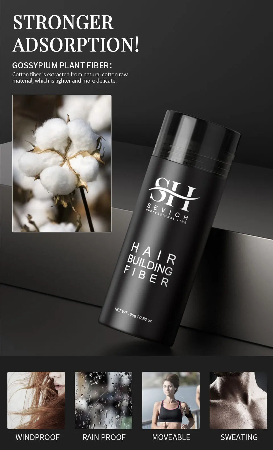 3pcs Hair Fibers Set Keratin Hair Building Styling Powder Hair Loss Instant Regrowth Thickening Powders Hairline Beard Filling
