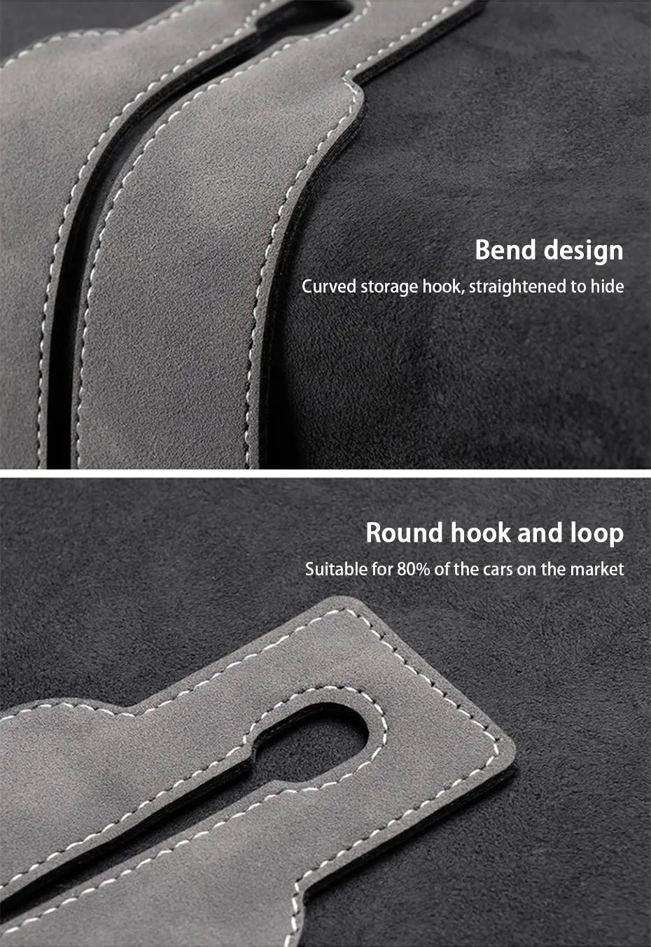 BLALION Suede Vehicle Metal Hook Hanger Multifunction Hanger Storage Organizer Double Hook Holder Rear Seat Hooks Accessories