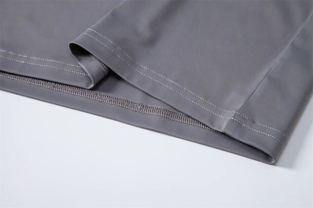 AIOPESON Men's UPF100+ Sun Protection Long Sleeve Shirt Solid Color Zipper Outdoor Shirts Stand Collar Quick Dry T Shirts